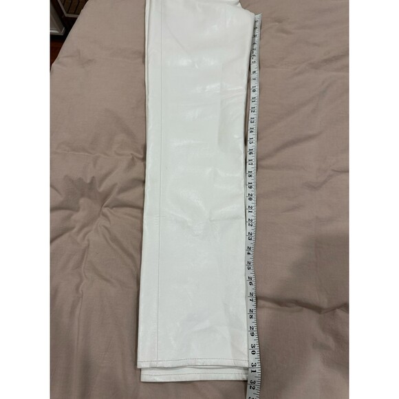 NWT AGOLDE Womens Sz 25 Lace White Leather Crisscross Waist Straight Pants Jeans - Picture 10 of 12